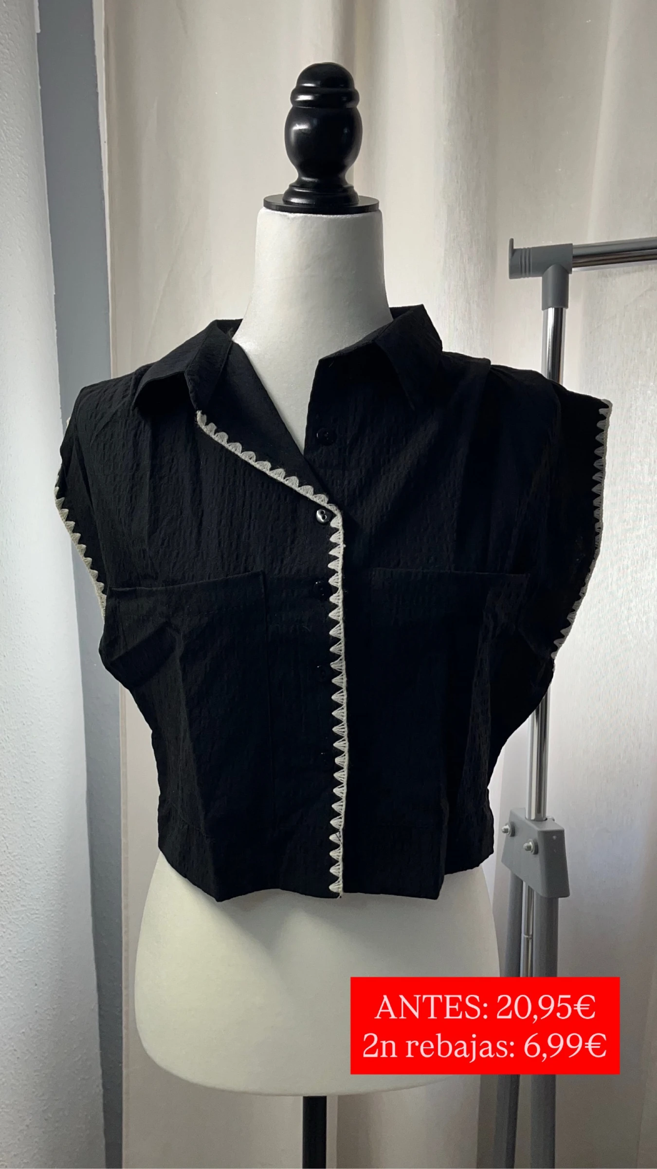 Wijd zwart hemd – photo 2